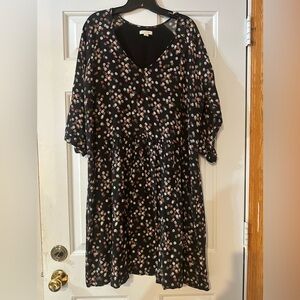 Garnet Hill Black Bohemian Dress. Size 16.